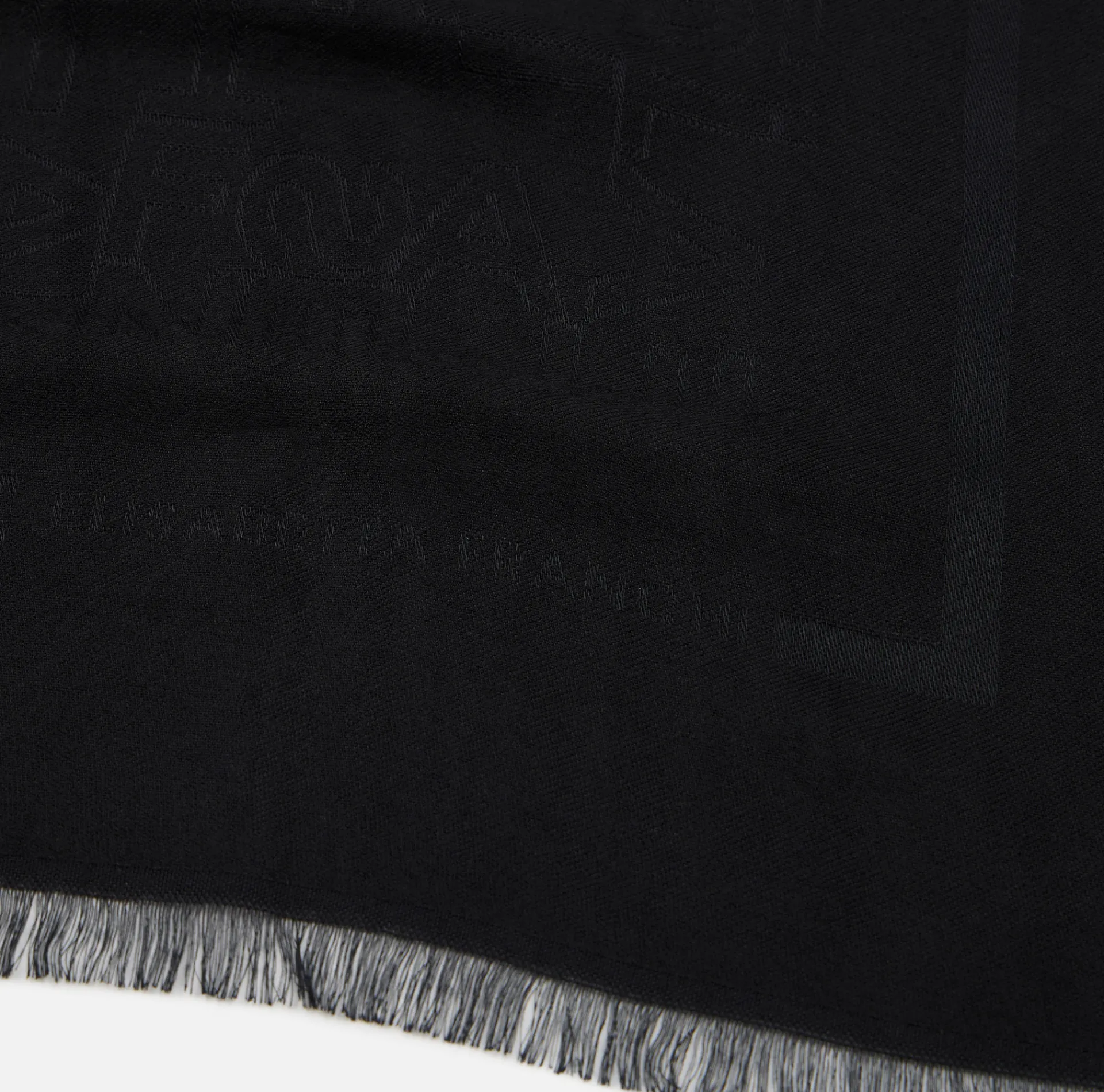 Elisabetta Franchi Scarves|Rectangular viscose jacquard pashmina scarf with logo lettering Black
