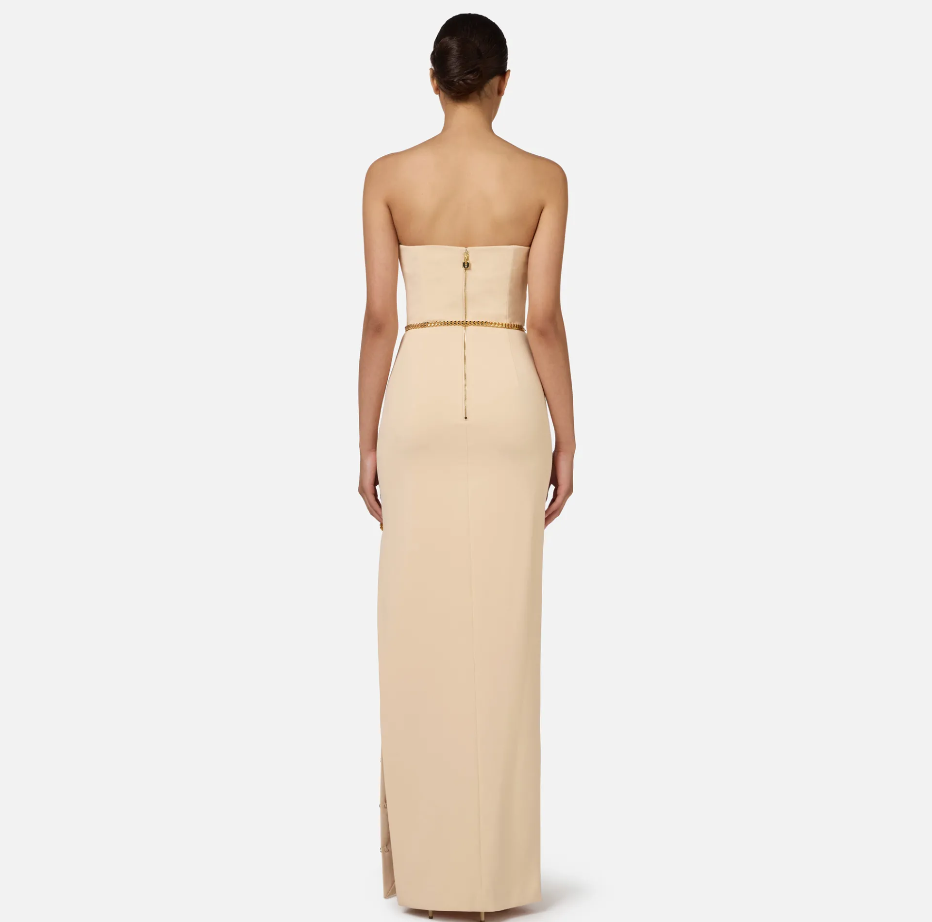 Elisabetta Franchi Red Carpet Dresses|Red Carpet|Red carpet dress in crêpe fabric with bustier neckline Cream