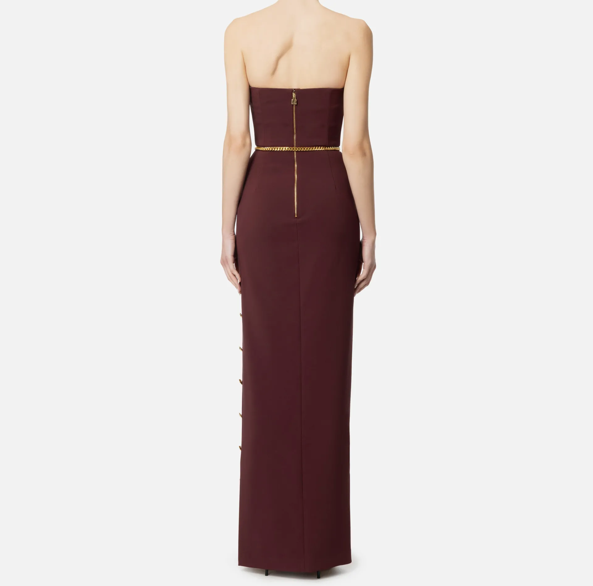 Elisabetta Franchi Red Carpet Dresses|Red Carpet|Red carpet dress in crêpe fabric with bustier neckline RougeNoir