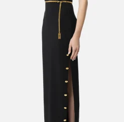 Elisabetta Franchi Red Carpet Dresses|Red Carpet|Red carpet dress in crêpe fabric with bustier neckline Black