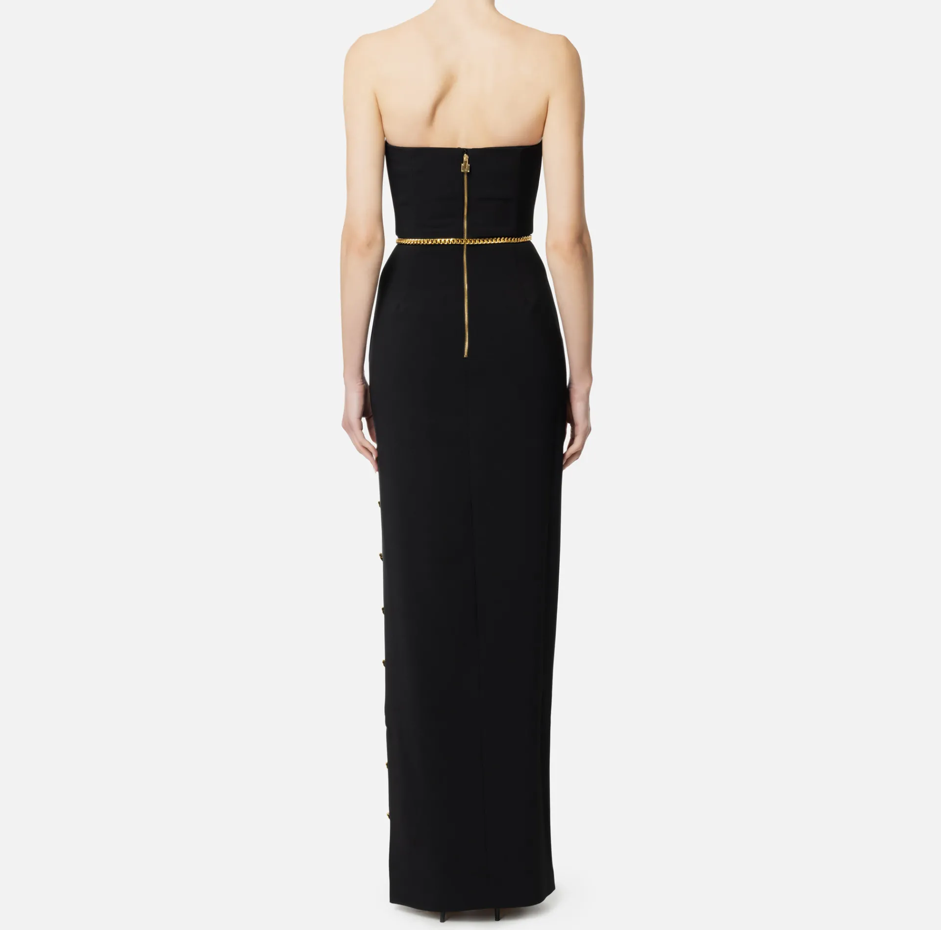 Elisabetta Franchi Red Carpet Dresses|Red Carpet|Red carpet dress in crêpe fabric with bustier neckline Black