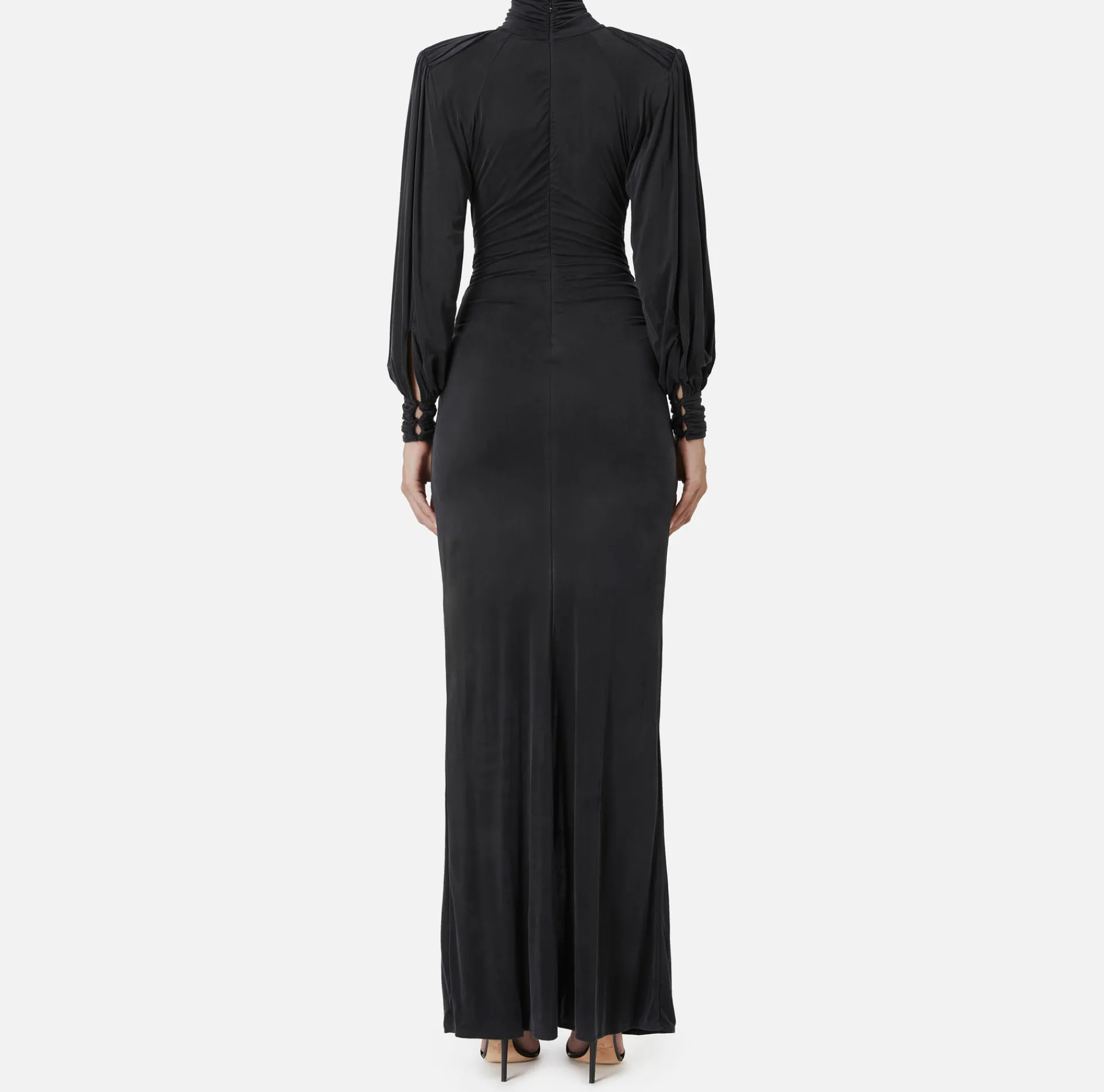 Elisabetta Franchi Red Carpet Dresses|Red Carpet|Red Carpet dress in cupro jersey with knot Black