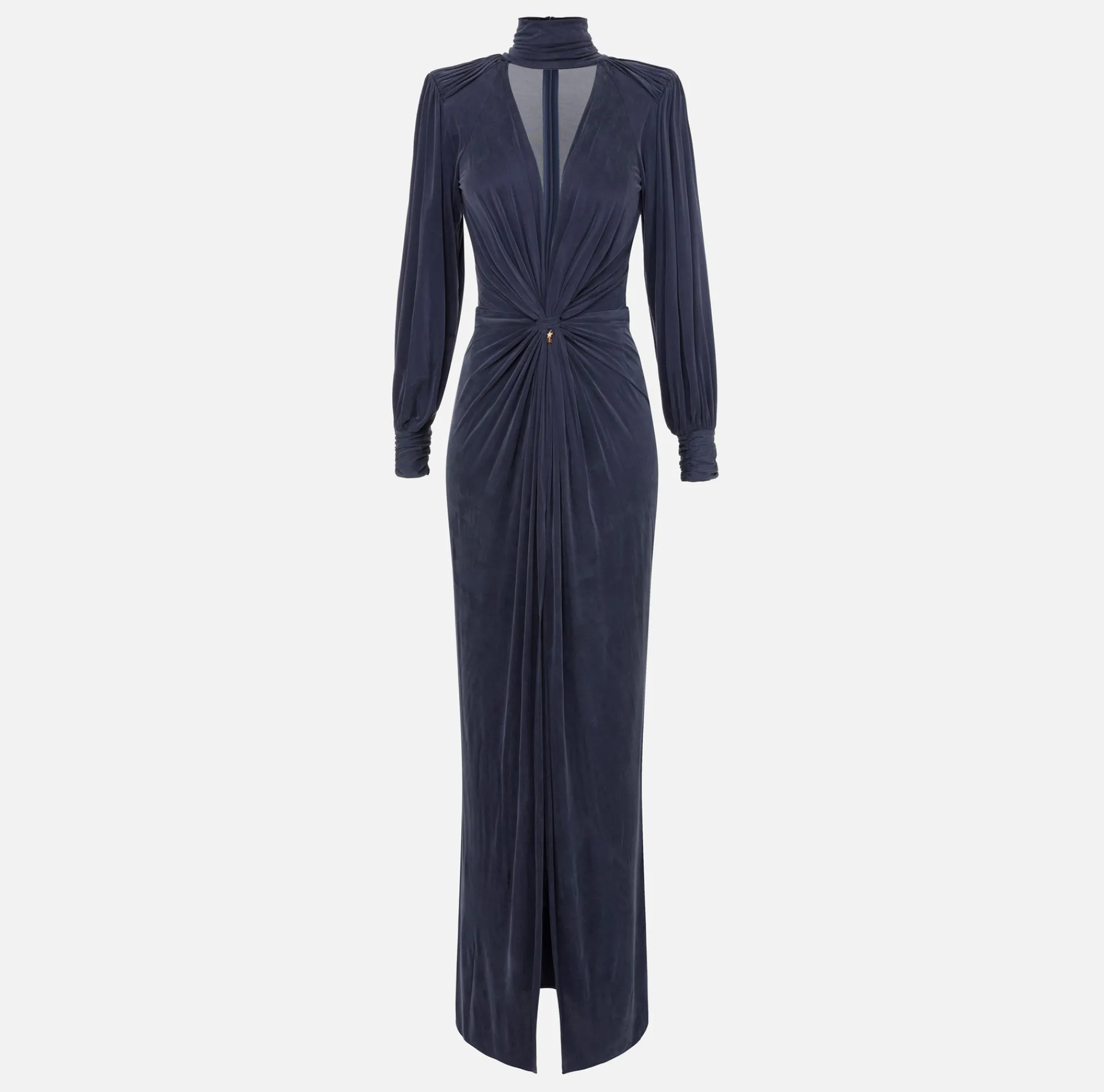Elisabetta Franchi Red Carpet Dresses|Red Carpet|Red Carpet dress in cupro jersey with knot Navy