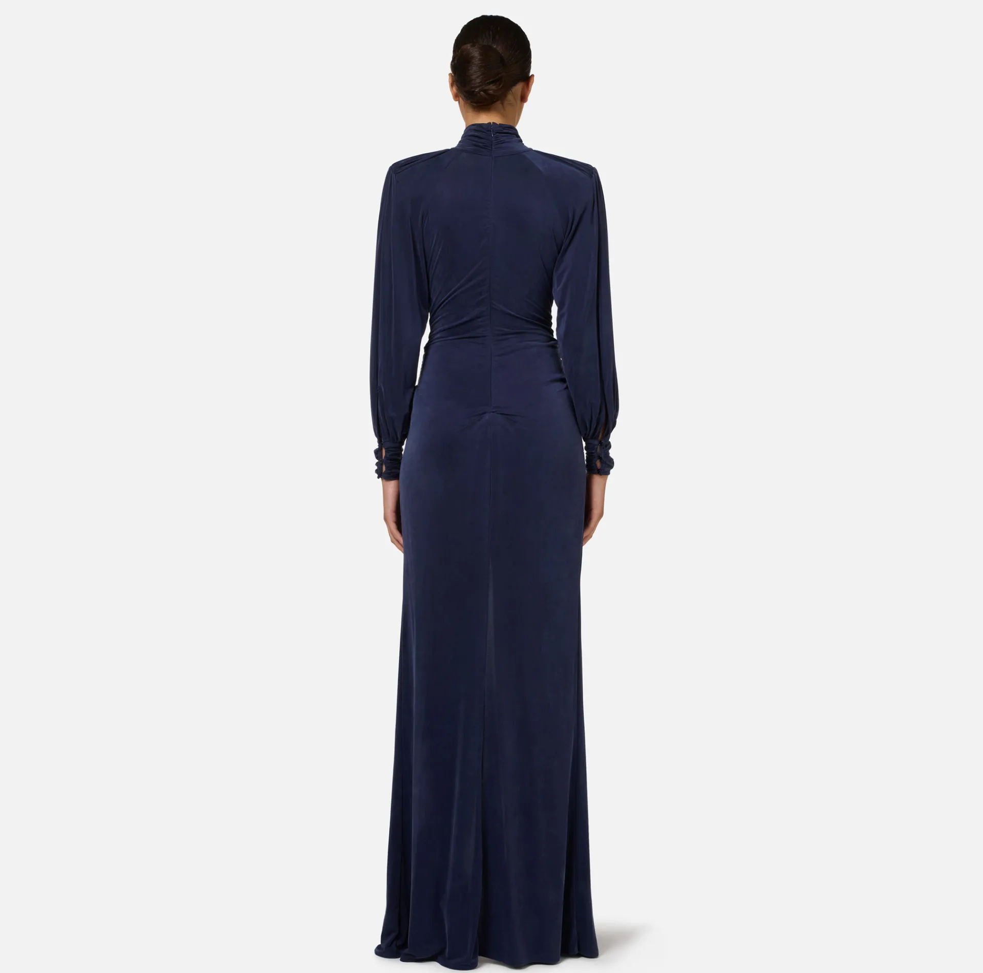 Elisabetta Franchi Red Carpet Dresses|Red Carpet|Red Carpet dress in cupro jersey with knot Navy