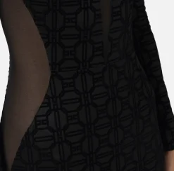 Elisabetta Franchi Red Carpet Dresses|Red Carpet|Red carpet dress in flock Lycra and tulle fabric Black