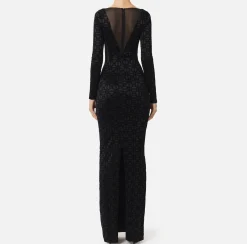 Elisabetta Franchi Red Carpet Dresses|Red Carpet|Red carpet dress in flock Lycra and tulle fabric Black