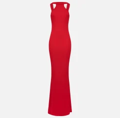 Elisabetta Franchi Red Carpet Dresses|Red Carpet|Red carpet dress in jersey with necklace on the back RedPassion