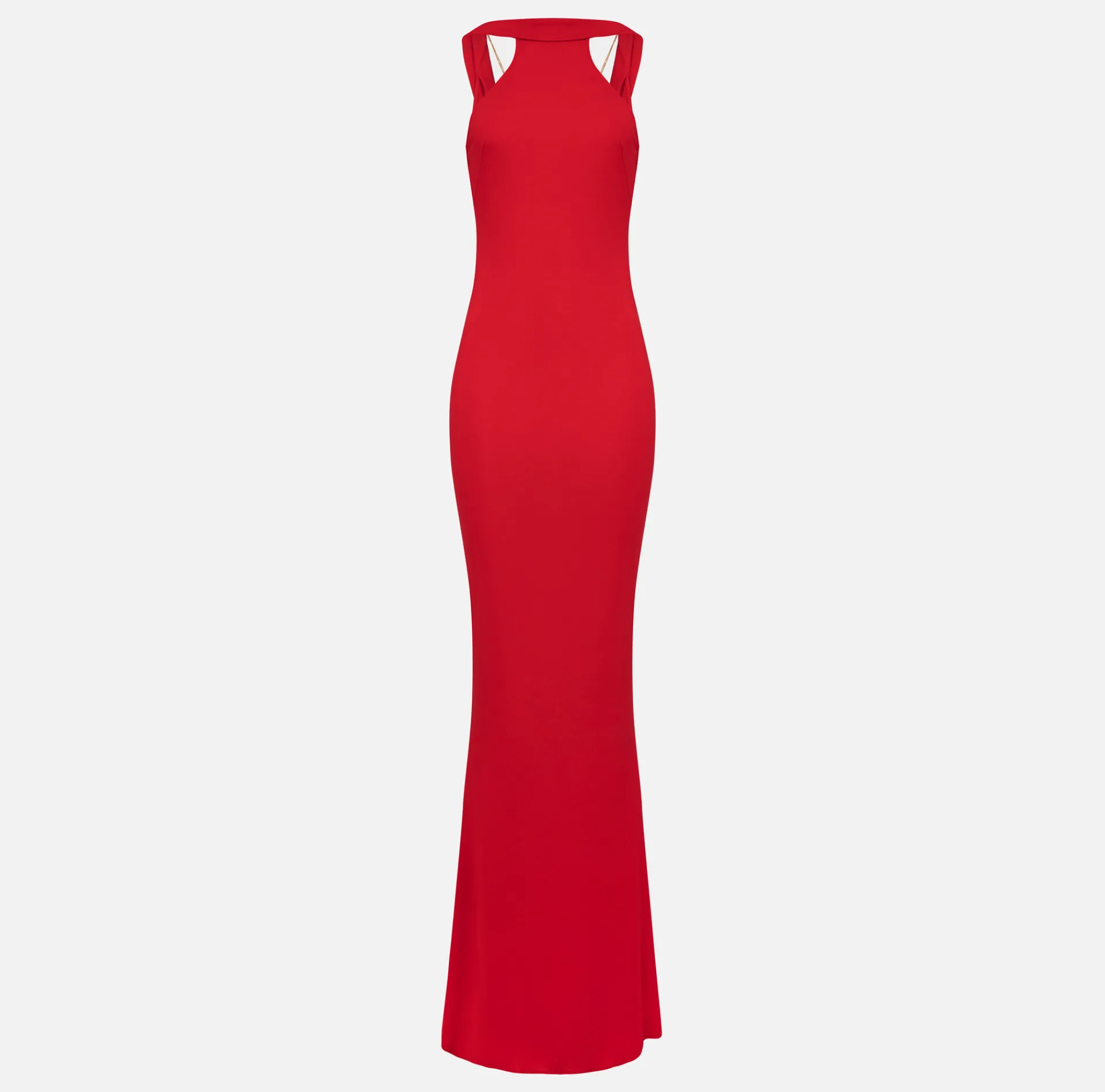 Elisabetta Franchi Red Carpet Dresses|Red Carpet|Red carpet dress in jersey with necklace on the back RedPassion