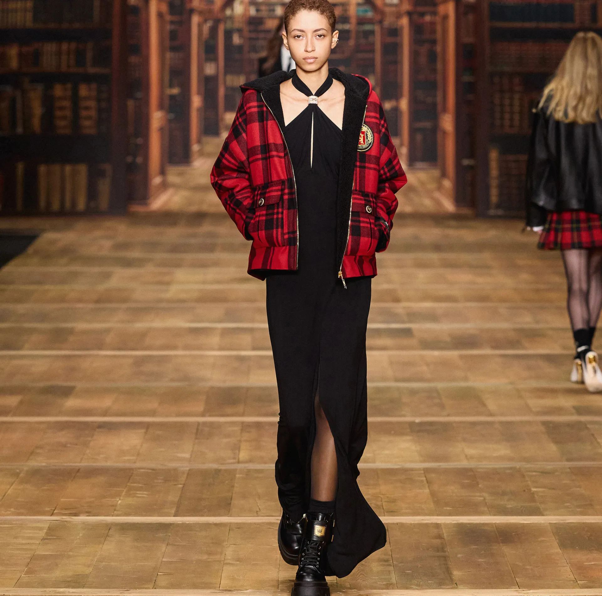 Elisabetta Franchi Dresses|Red Carpet Dresses|Red carpet dress in jersey with draping and logo plaque Black
