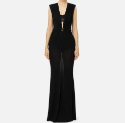 Elisabetta Franchi Red Carpet Dresses|Red Carpet|Red carpet dress in lurex jersey with bra Black