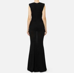 Elisabetta Franchi Red Carpet Dresses|Red Carpet|Red carpet dress in lurex jersey with bra Black