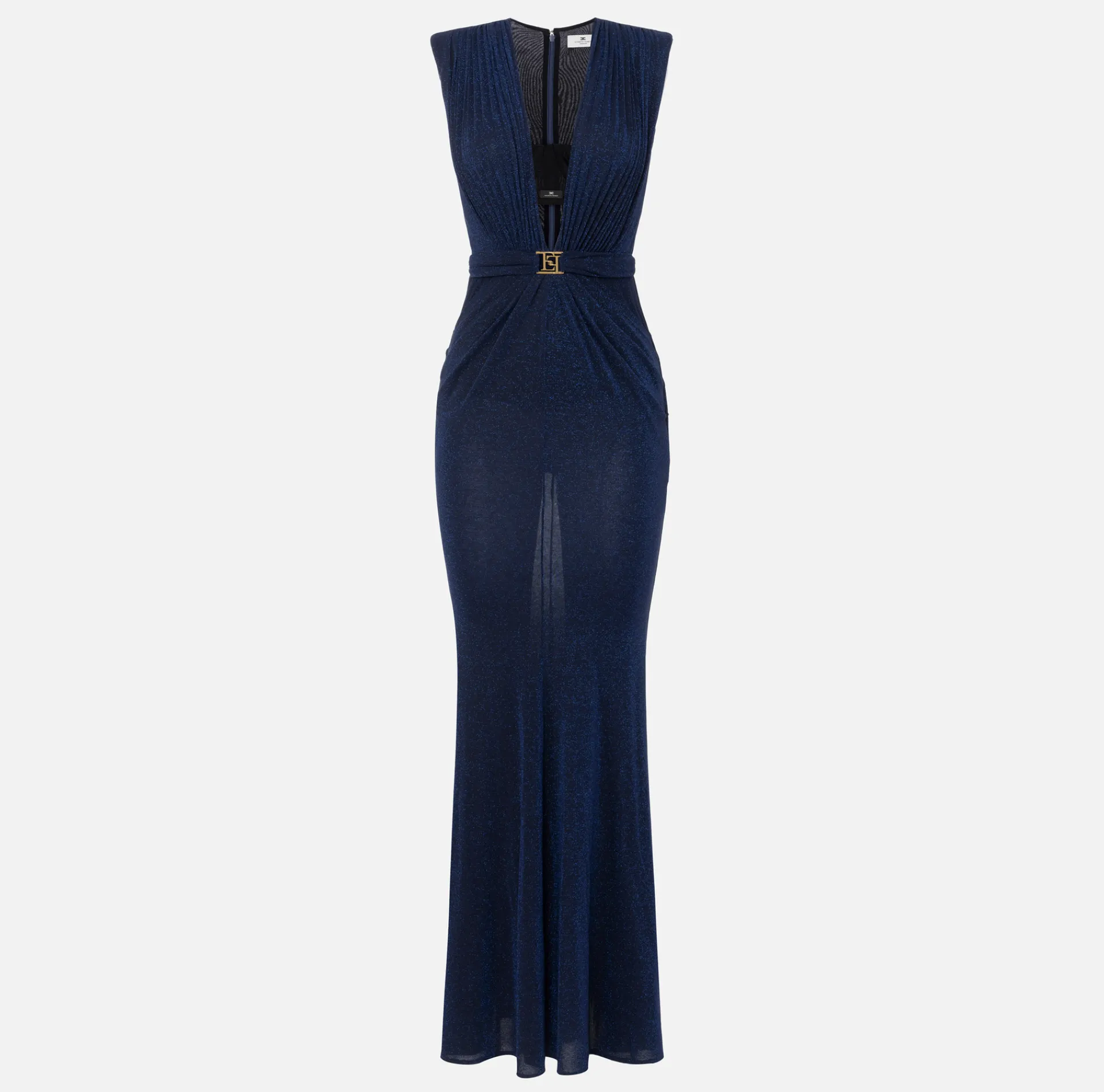 Elisabetta Franchi Red Carpet Dresses|Red Carpet|Red carpet dress in lurex jersey with bra Navy/Black