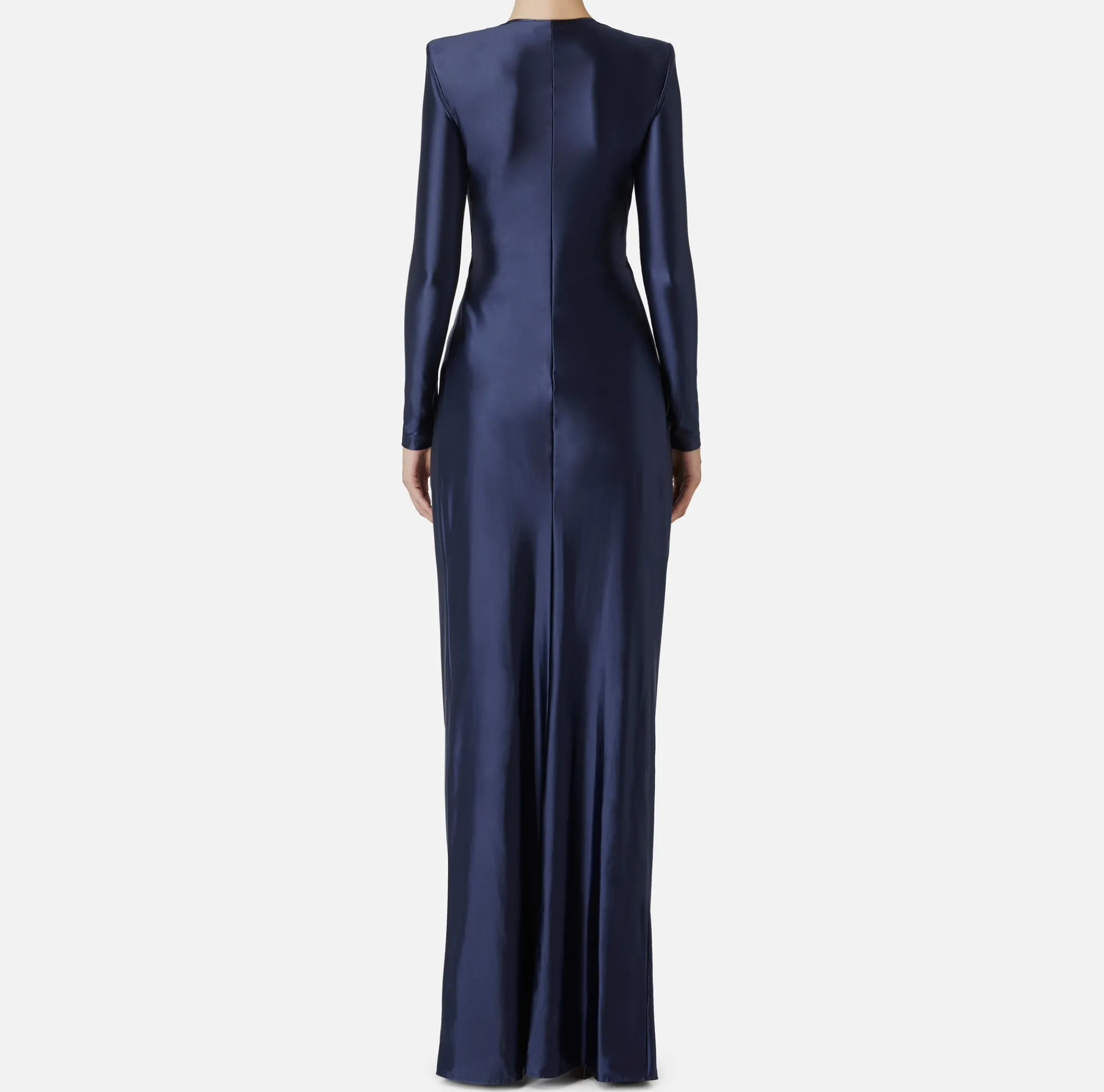 Elisabetta Franchi Red Carpet Dresses|Red Carpet|Red carpet dress in Lycra with knot and logo accessory Navy