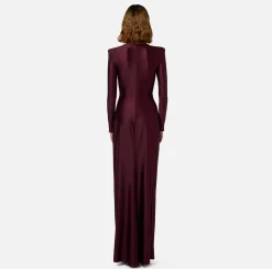Elisabetta Franchi Red Carpet Dresses|Red Carpet|Red carpet dress in Lycra with knot and logo accessory RougeNoir