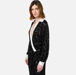 Elisabetta Franchi Dresses|Red Carpet Dresses|Red carpet sequin dress with satin inserts