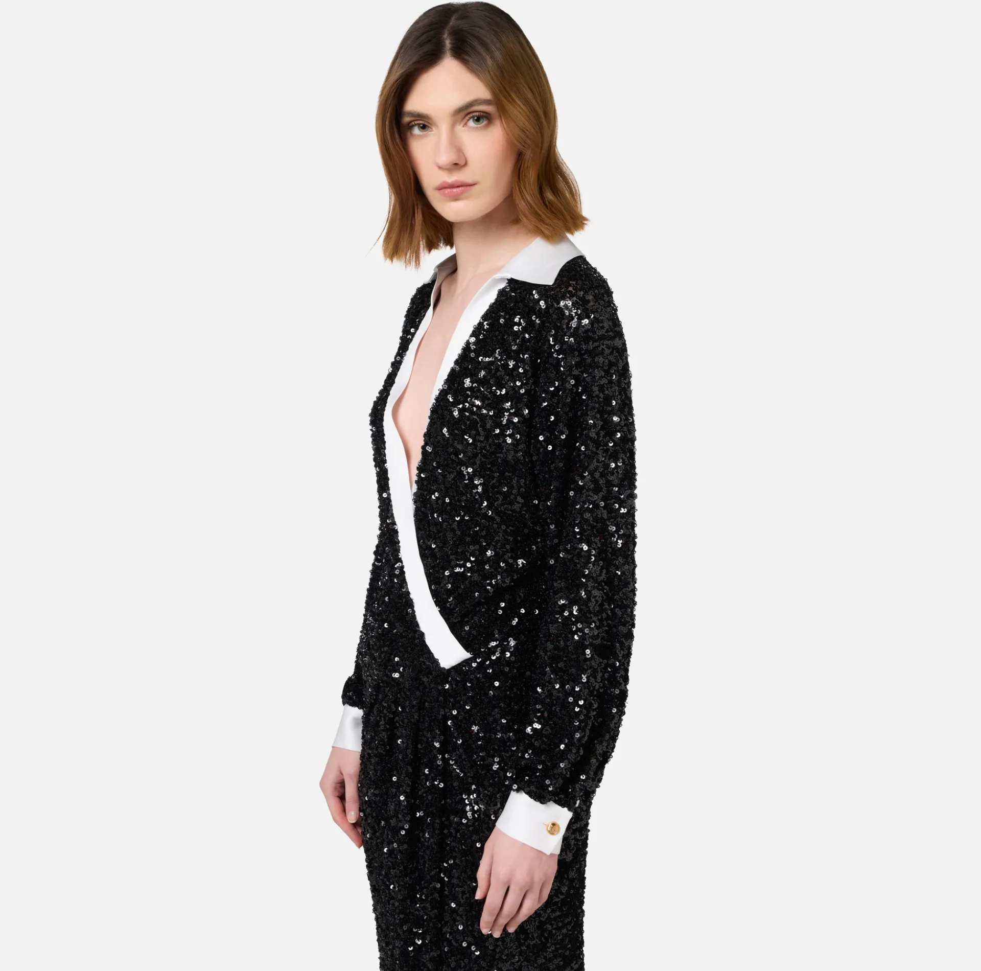 Elisabetta Franchi Dresses|Red Carpet Dresses|Red carpet sequin dress with satin inserts