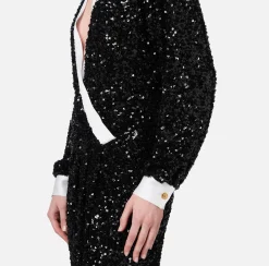 Elisabetta Franchi Dresses|Red Carpet Dresses|Red carpet sequin dress with satin inserts