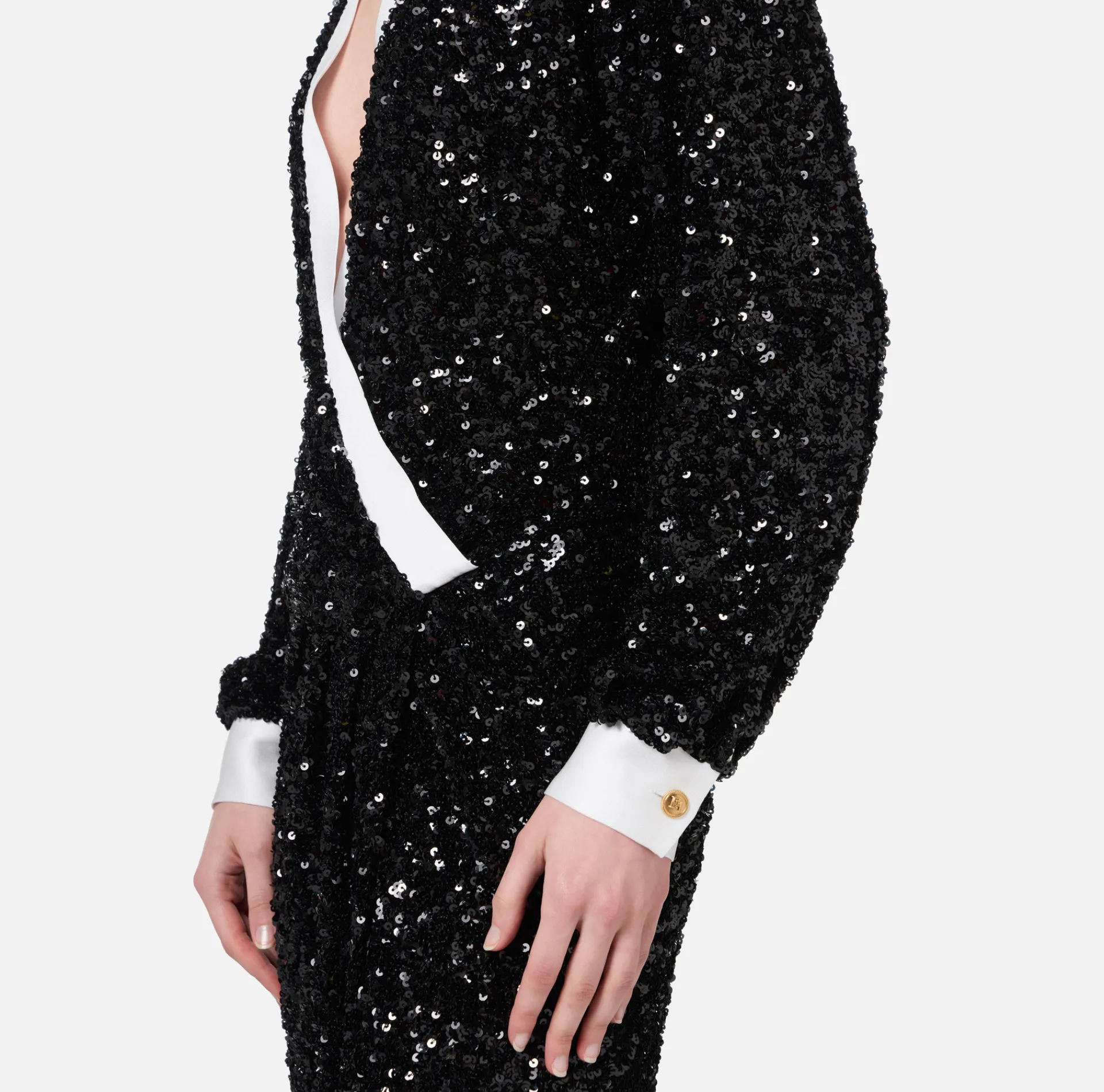 Elisabetta Franchi Dresses|Red Carpet Dresses|Red carpet sequin dress with satin inserts