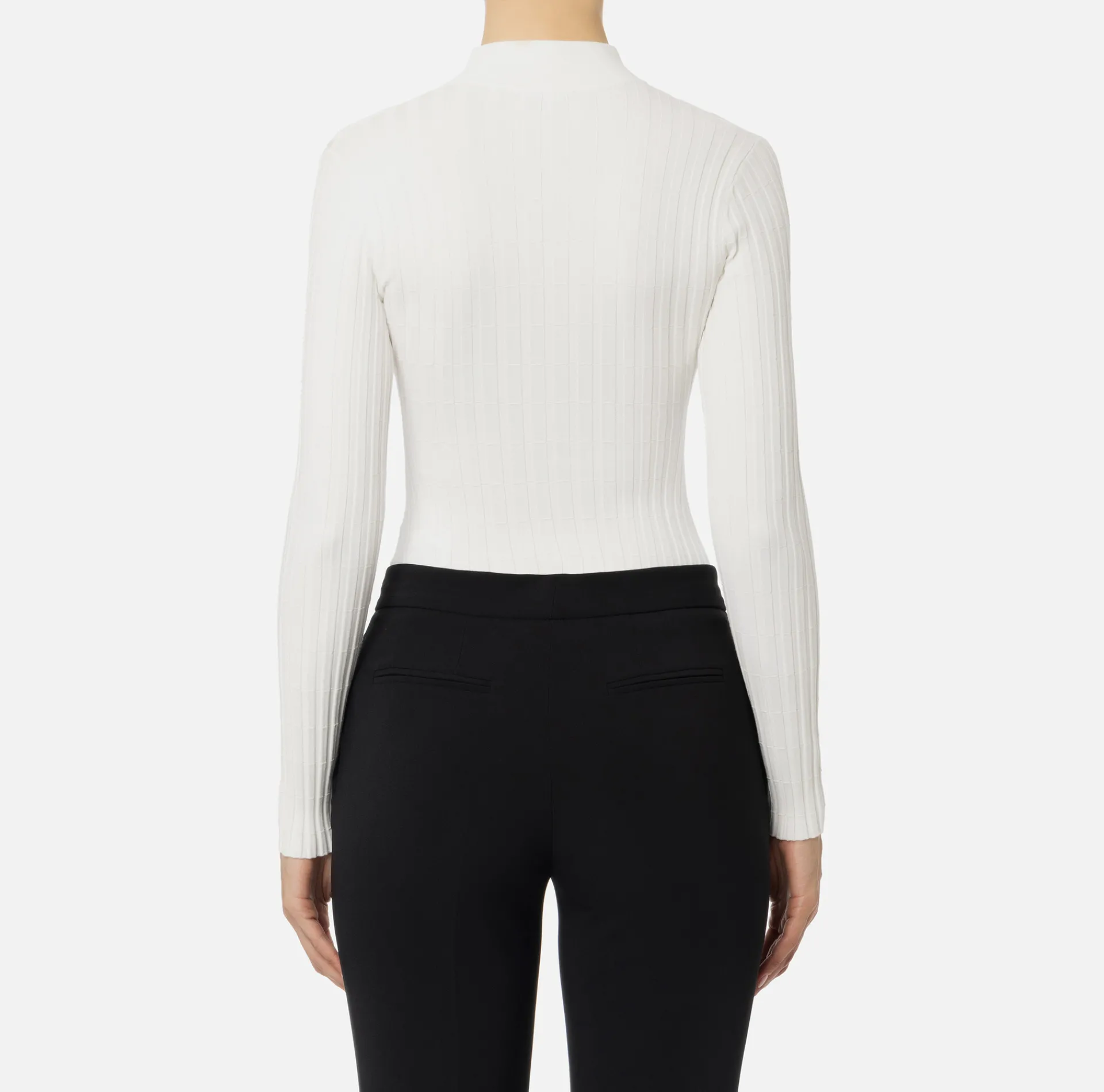 Elisabetta Franchi Knitwear And Sweatshirts|Ribbed viscose top with button placket Ivory