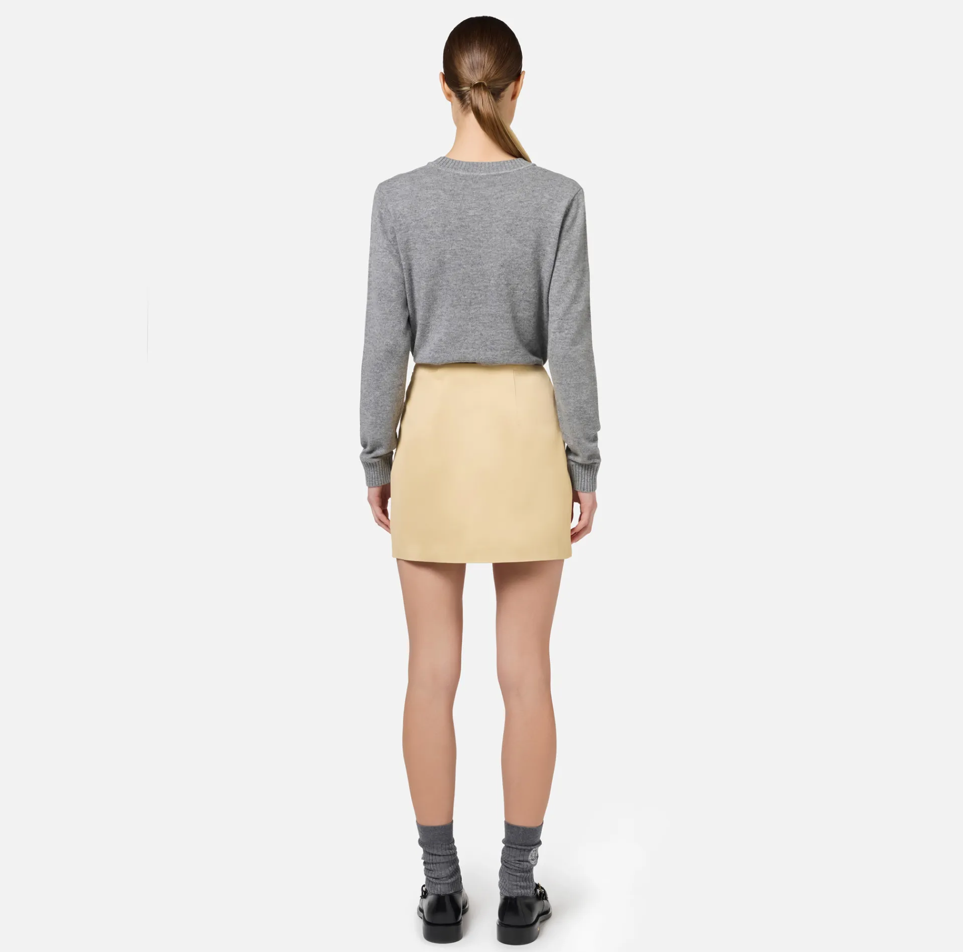 Elisabetta Franchi Skirts|Satin miniskirt with bows Cream