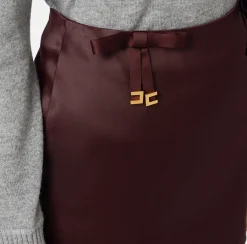 Elisabetta Franchi Skirts|Satin miniskirt with bows RougeNoir