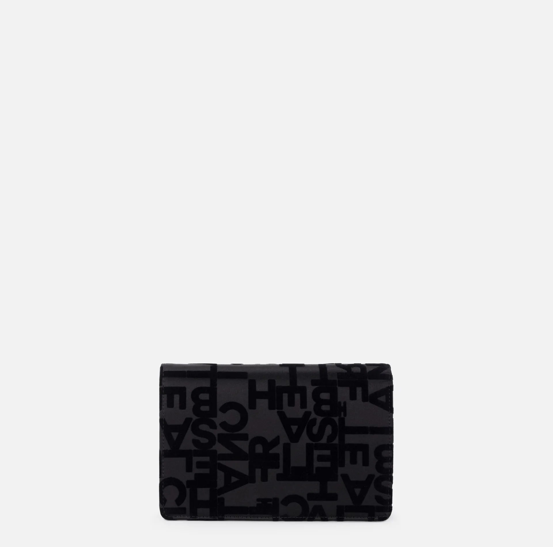 Elisabetta Franchi Strap Bags|Satin shoulder bag with lettering Black