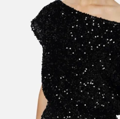 Elisabetta Franchi Jumpsuits|Sequin-embroidered chenille romper Black