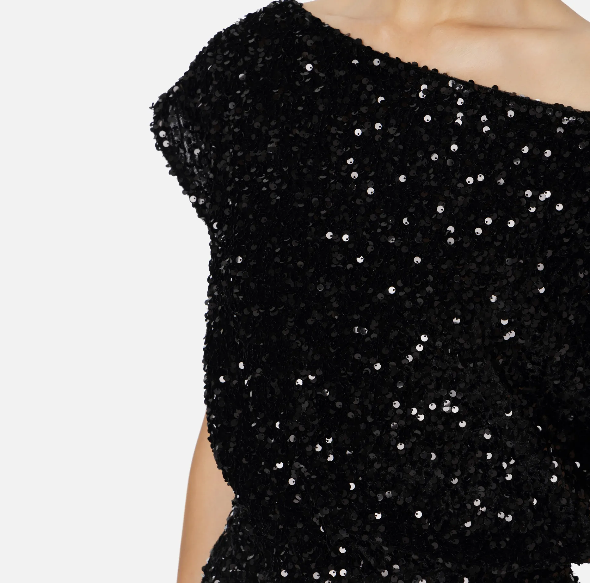 Elisabetta Franchi Jumpsuits|Sequin-embroidered chenille romper Black