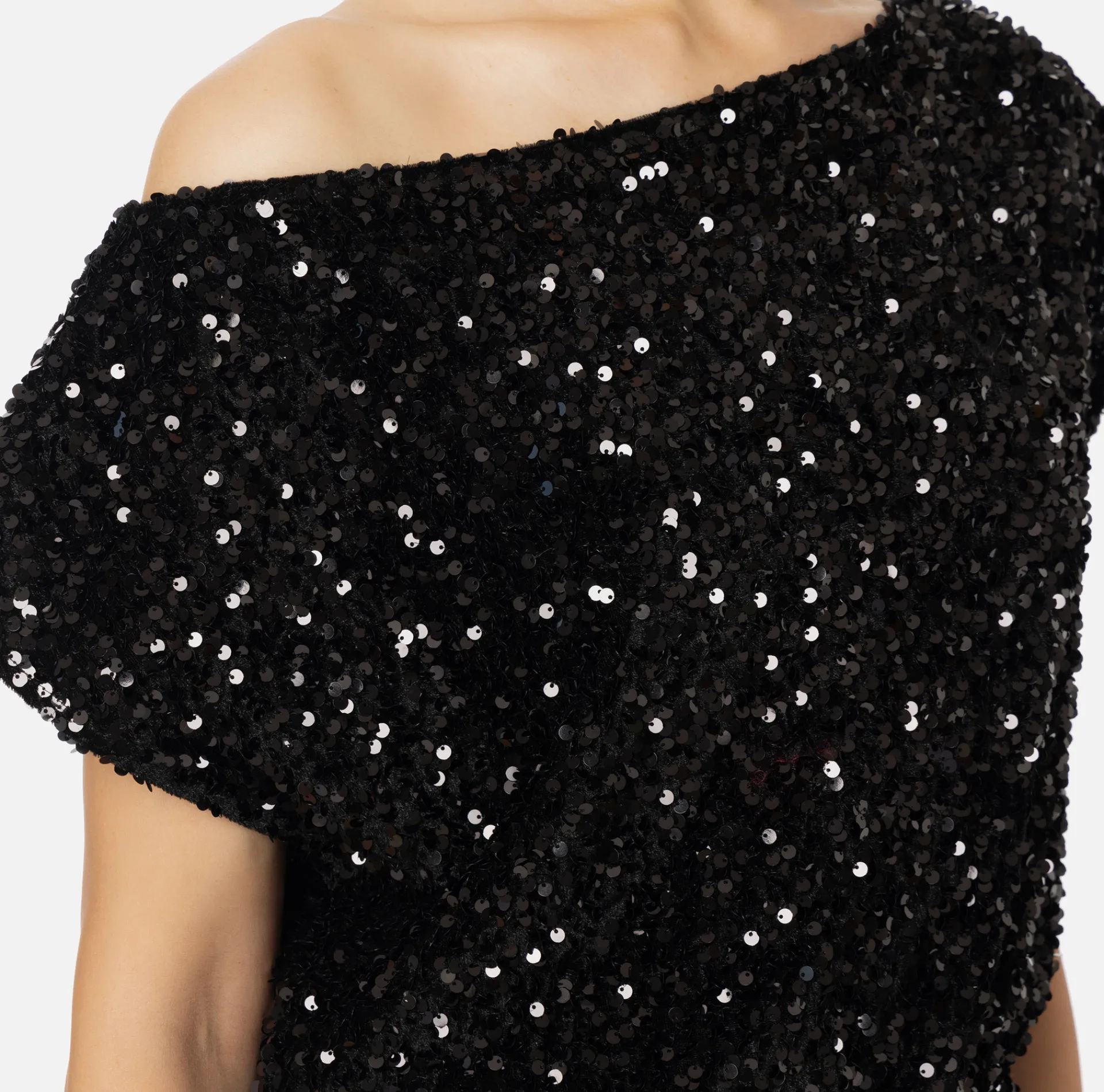 Elisabetta Franchi Jumpsuits|Sequin-embroidered chenille jumpsuit Black