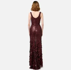 Elisabetta Franchi Red Carpet Dresses|Red Carpet|Sequin-embroidered georgette red carpet dress RougeNoir