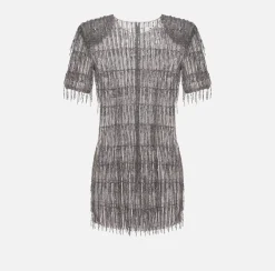 Elisabetta Franchi Red Carpet Dresses|Mini Dresses|Sequin-embroidered tulle boxy mini-dress