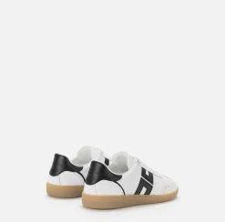 Elisabetta Franchi Sneakers & Flat Shoes|Shield leather sneakers Ivory/Black
