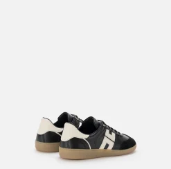 Elisabetta Franchi Sneakers & Flat Shoes|Shield leather sneakers Black/Butter
