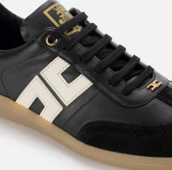 Elisabetta Franchi Sneakers & Flat Shoes|Shield leather sneakers Black/Butter