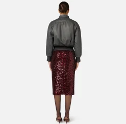 Elisabetta Franchi Jackets And Trench Coats|Shiny crackle denim jacket Steel
