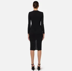 Elisabetta Franchi Dresses|Midi Dresses|Shiny jersey midi dress with draping