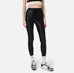 Elisabetta Franchi Trousers And Shorts|Shiny Lycra leggings with logoed elastic