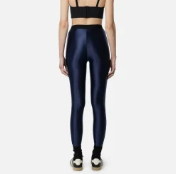 Elisabetta Franchi Trousers And Shorts|Shiny Lycra leggings with logoed elastic Navy