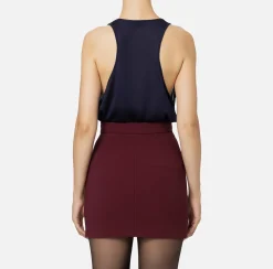 Elisabetta Franchi Top And T-Shirts|Shiny viscose top Navy
