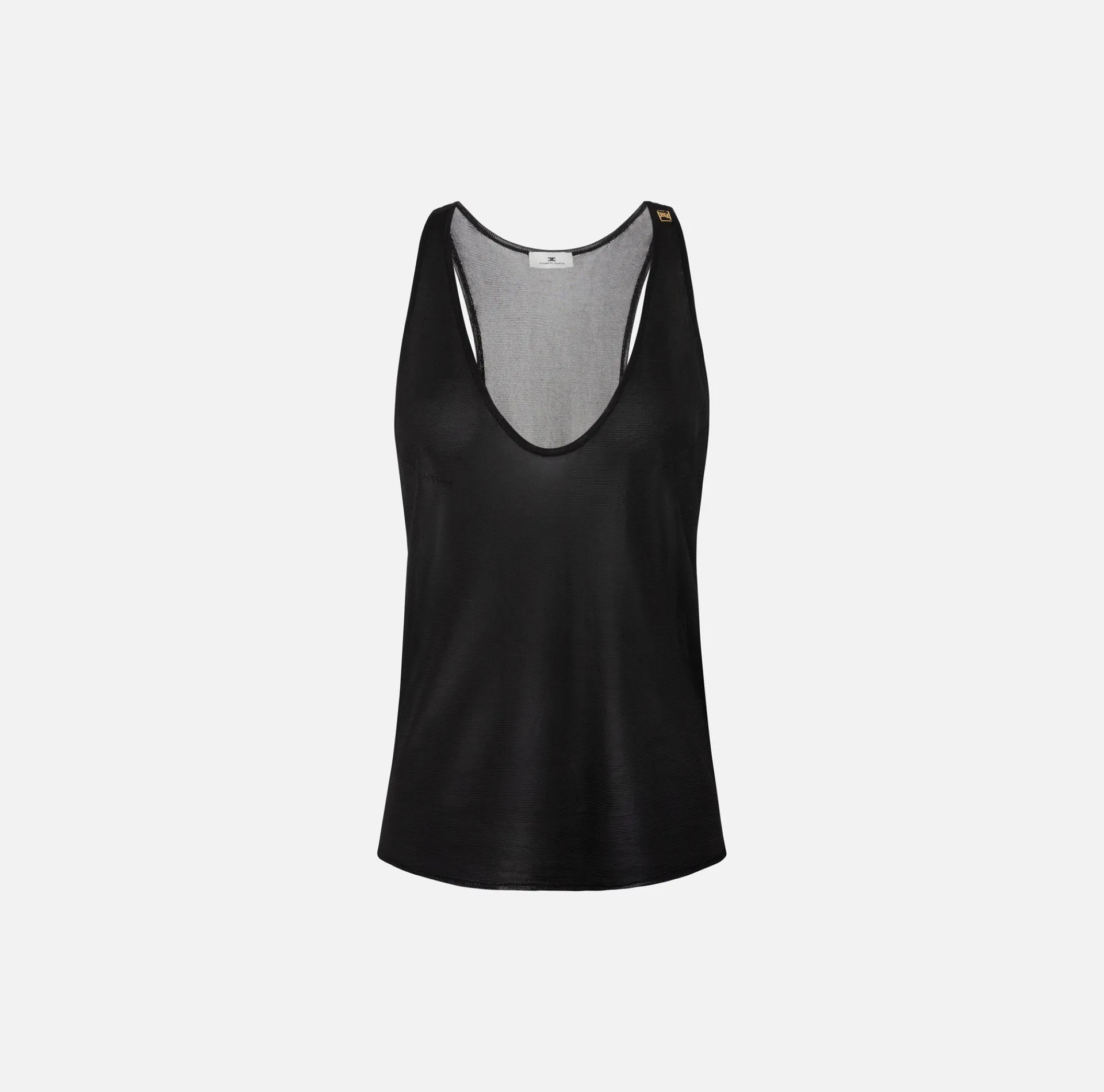 Elisabetta Franchi Top And T-Shirts|Shiny viscose top Black