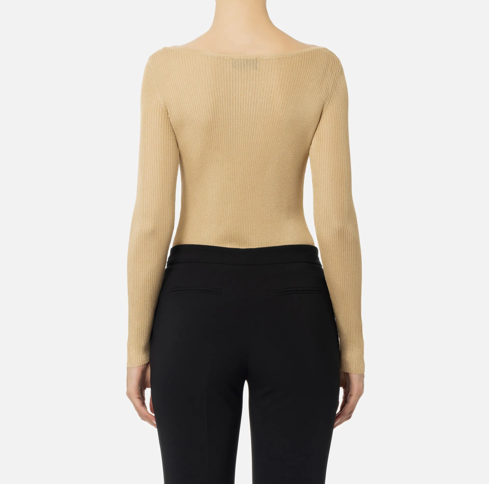 Elisabetta Franchi Knitwear And Sweatshirts|Shirt in pleated rib viscose fabric Cream