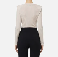 Elisabetta Franchi Knitwear And Sweatshirts|Shirt in ribbed viscose fabric Latex