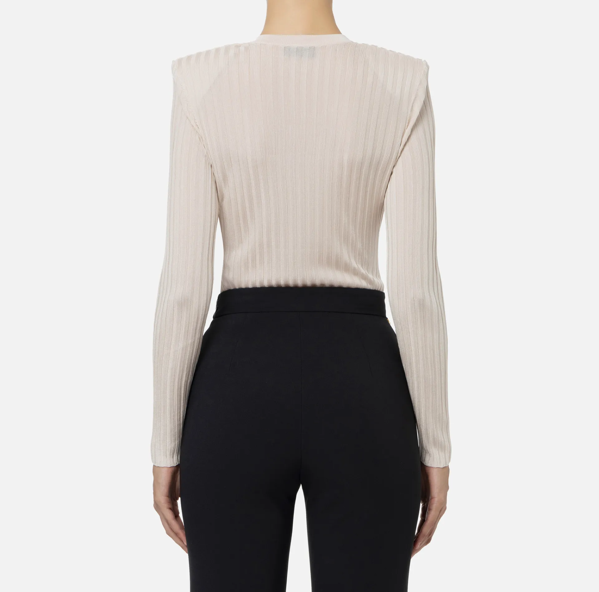 Elisabetta Franchi Knitwear And Sweatshirts|Shirt in ribbed viscose fabric Latex