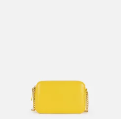 Elisabetta Franchi Strap Bags|Shoulder bag in leather-effect material with metal corners Mimosa