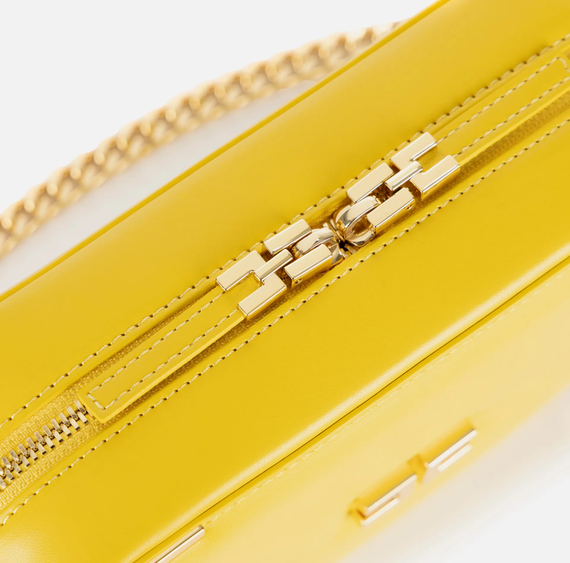 Elisabetta Franchi Strap Bags|Shoulder bag in leather-effect material with metal corners Mimosa