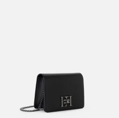 Elisabetta Franchi Strap Bags|Shoulder bag with metal logo turn-lock Black
