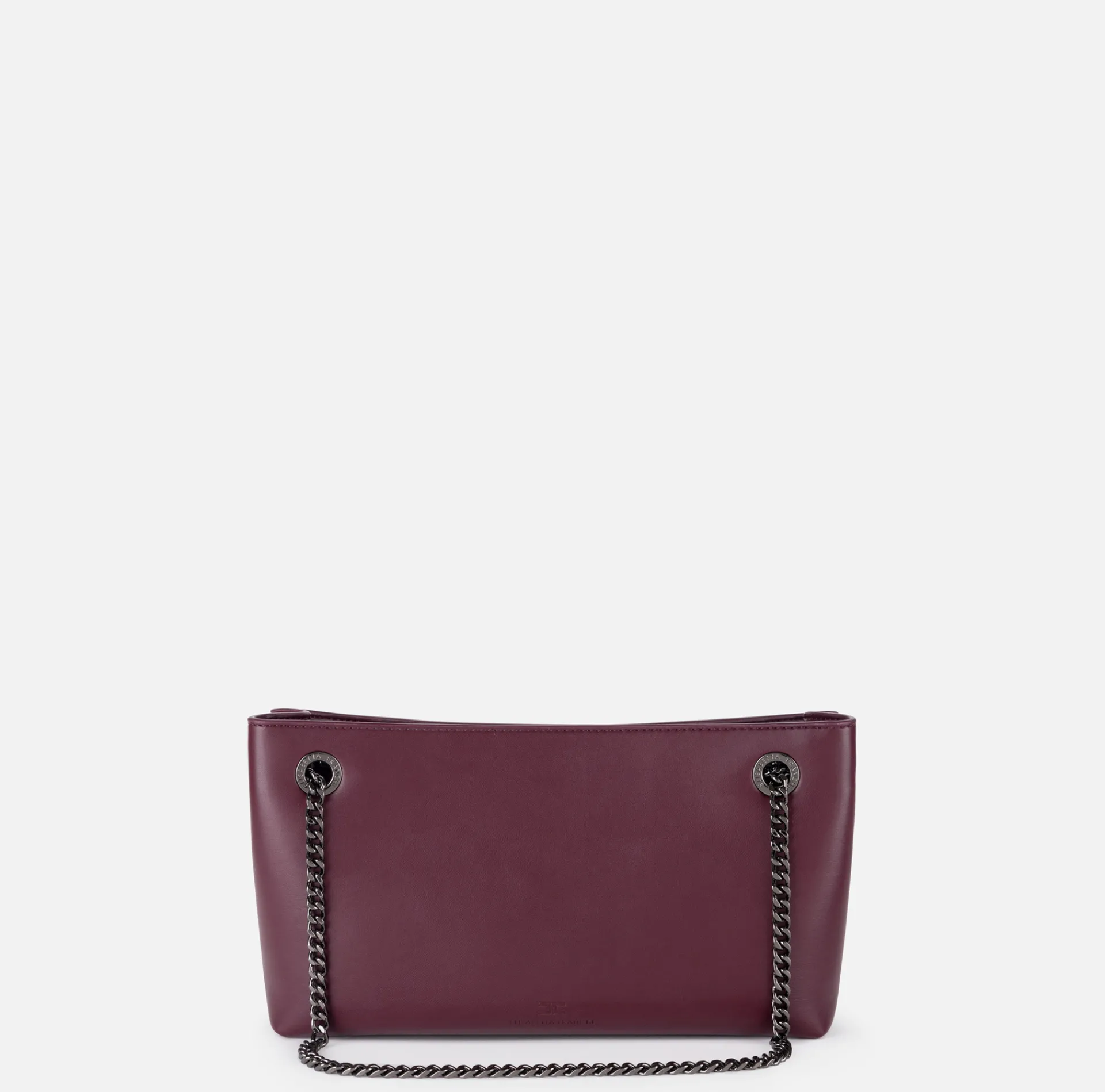 Elisabetta Franchi Shoulder Bags|Shoulder bag with silver metal shield RougeNoir