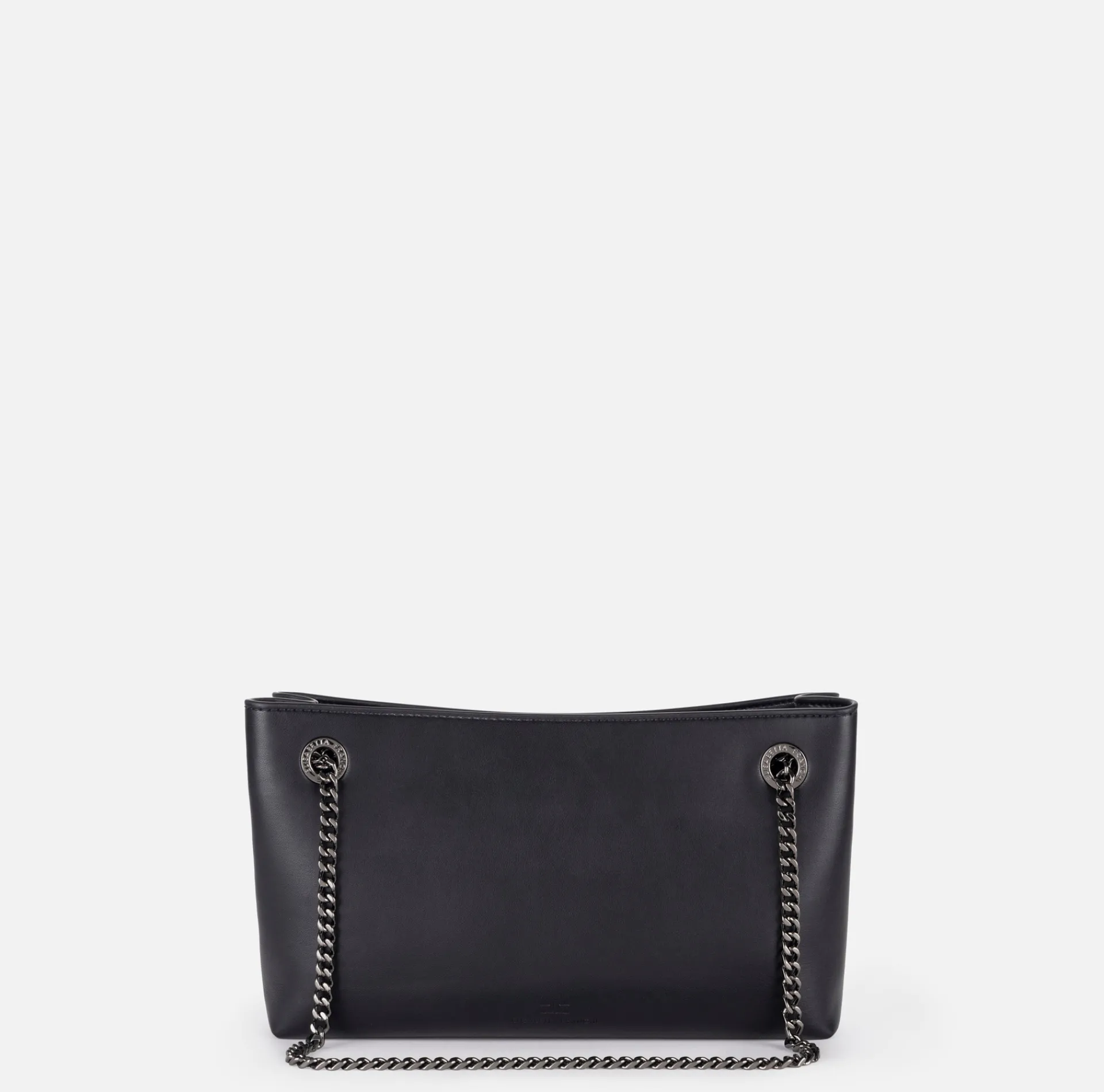 Elisabetta Franchi Shoulder Bags|Shoulder bag with silver metal shield Black