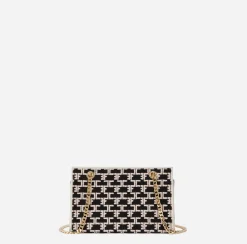 Elisabetta Franchi Shoulder Bags|Shoulder Monogram Mini Black/Butter