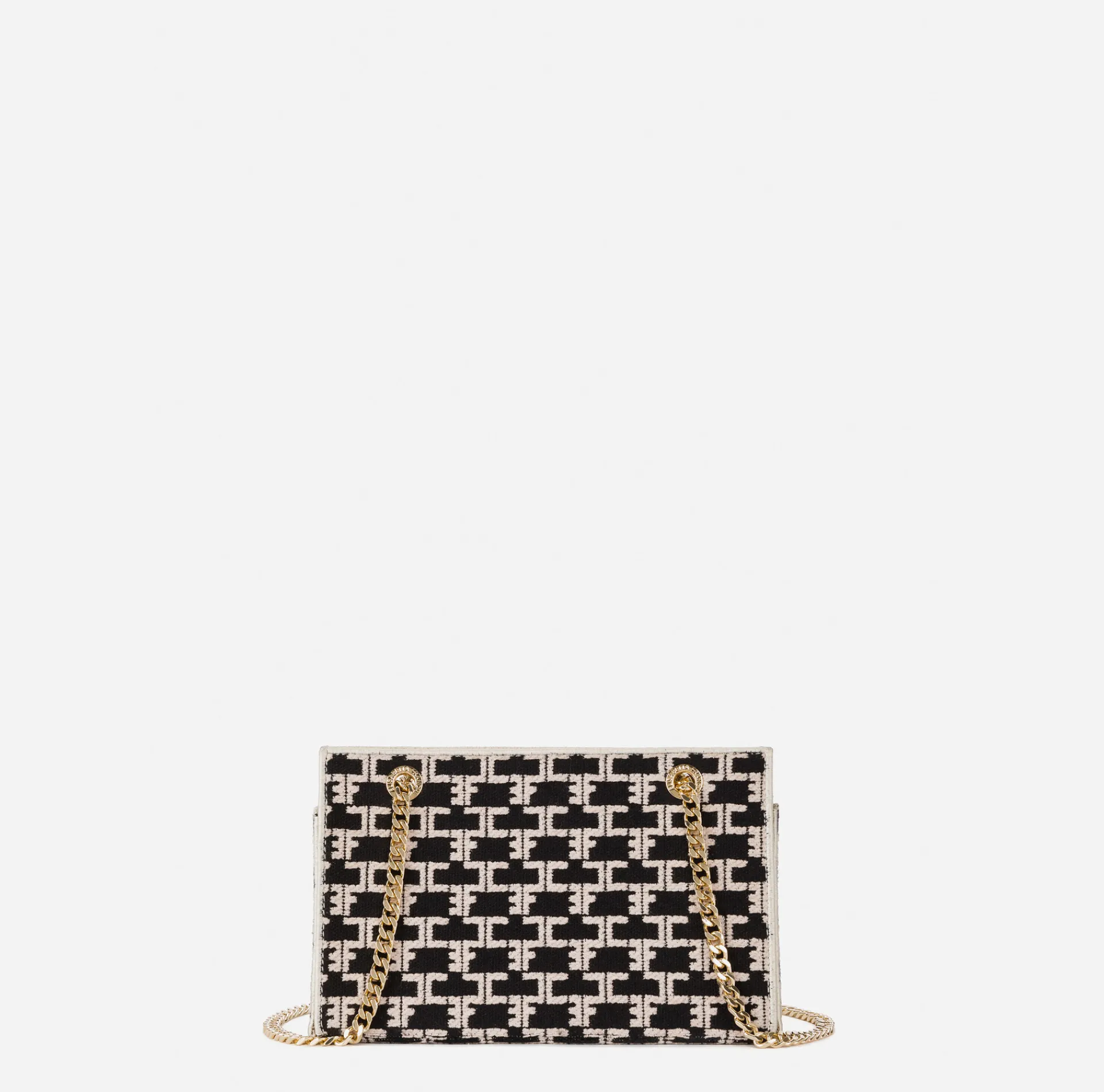 Elisabetta Franchi Shoulder Bags|Shoulder Monogram Mini Black/Butter